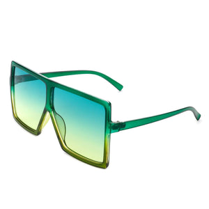 Cramilo Eyewear Sunglasses Green Zenithia - Square Oversize Women Flat Top Fashion Sunglasses