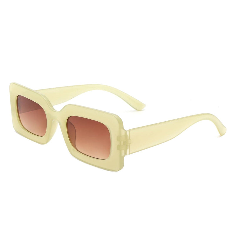 Cramilo Eyewear Sunglasses Green Zyra - Square Flat Top Narrow Tinted  Fashion Wholesale Sunglasses