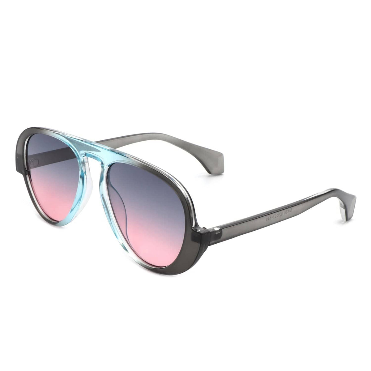 Cramilo Eyewear Sunglasses Grey Twinklez - Futuristic Fashion Chunky Vintage Inspired Aviator Sunglasses