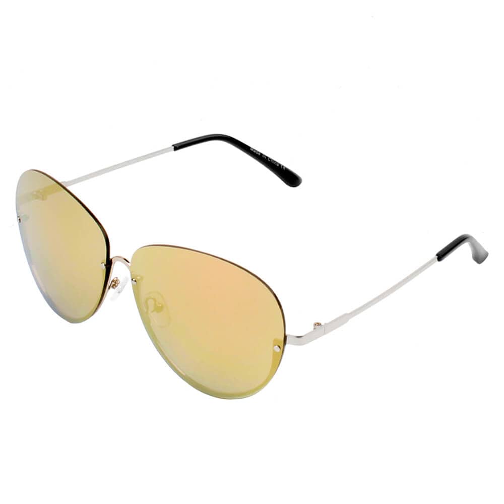 Cramilo Eyewear Sunglasses Gruiles - Half Frame Oversize Rimless Fashion Tinted Aviator Sunglasses