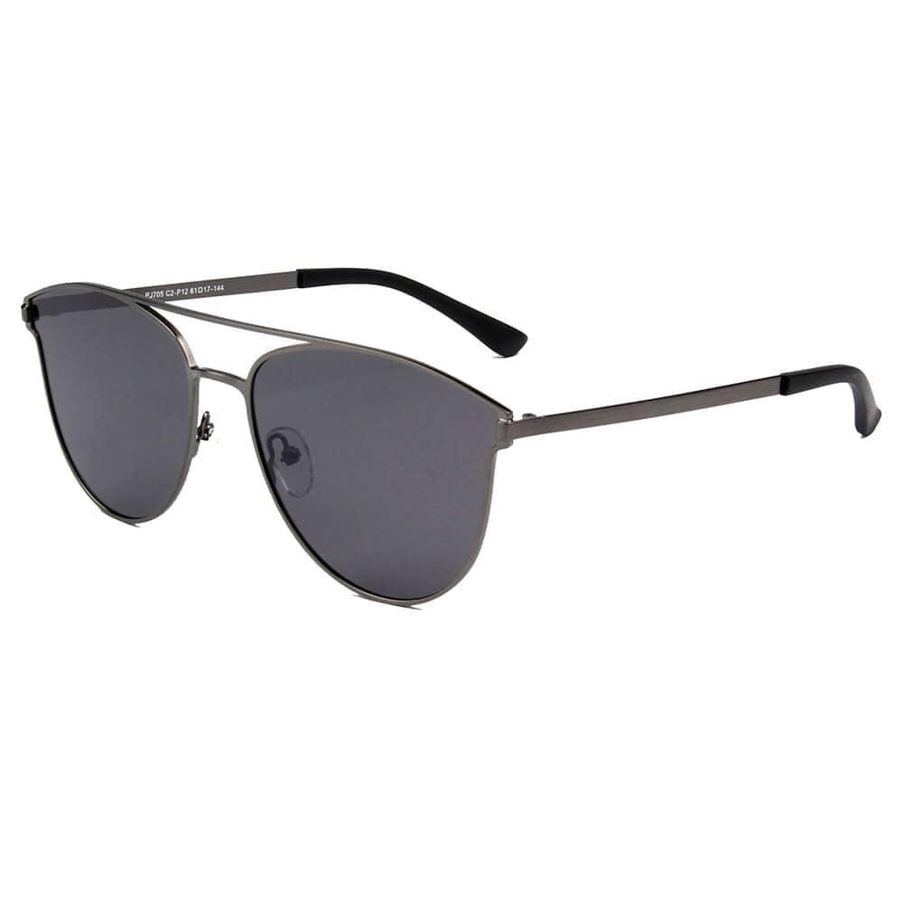 Cramilo Eyewear Sunglasses Gunmetal Almonte - Women Flat Lens Polarized Round Fashion Sunglasses