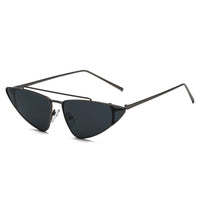 Cramilo Eyewear Sunglasses Gunmetal/Black COHASSET | Women Small Retro Vintage Cat Eye Sunglasses