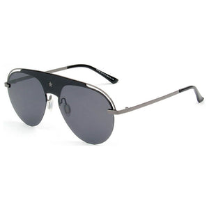 Cramilo Eyewear Sunglasses Gunmetal OVIEDO | Classic Polarized Aviator Fashion Ornate Brow Bar Sunglasses