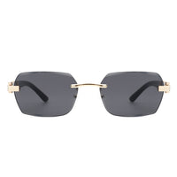 Cramilo Eyewear Sunglasses Hailstorm - Rectangle Retro Rimless Tinted Frameless Fashion Square Sunglasses