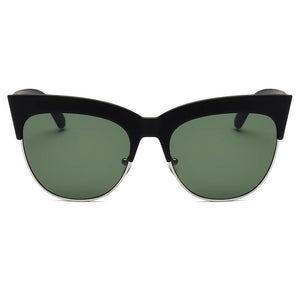 Cramilo Eyewear Sunglasses HENRIETTA | Women Half Frame Round Cat Eye Sunglasses