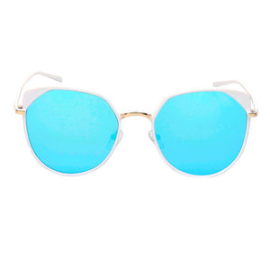 Cramilo Eyewear Sunglasses HERSHEY | Women's Flat Lens Metal Frame Cat Eye Sunglasses