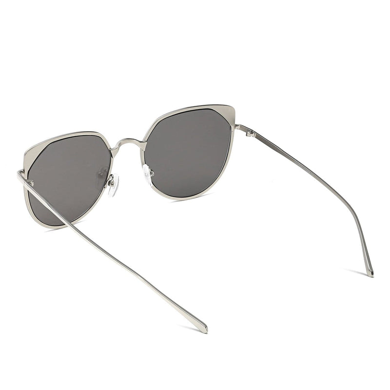 Cramilo Eyewear Sunglasses HERSHEY | Women's Flat Lens Metal Frame Cat Eye Sunglasses