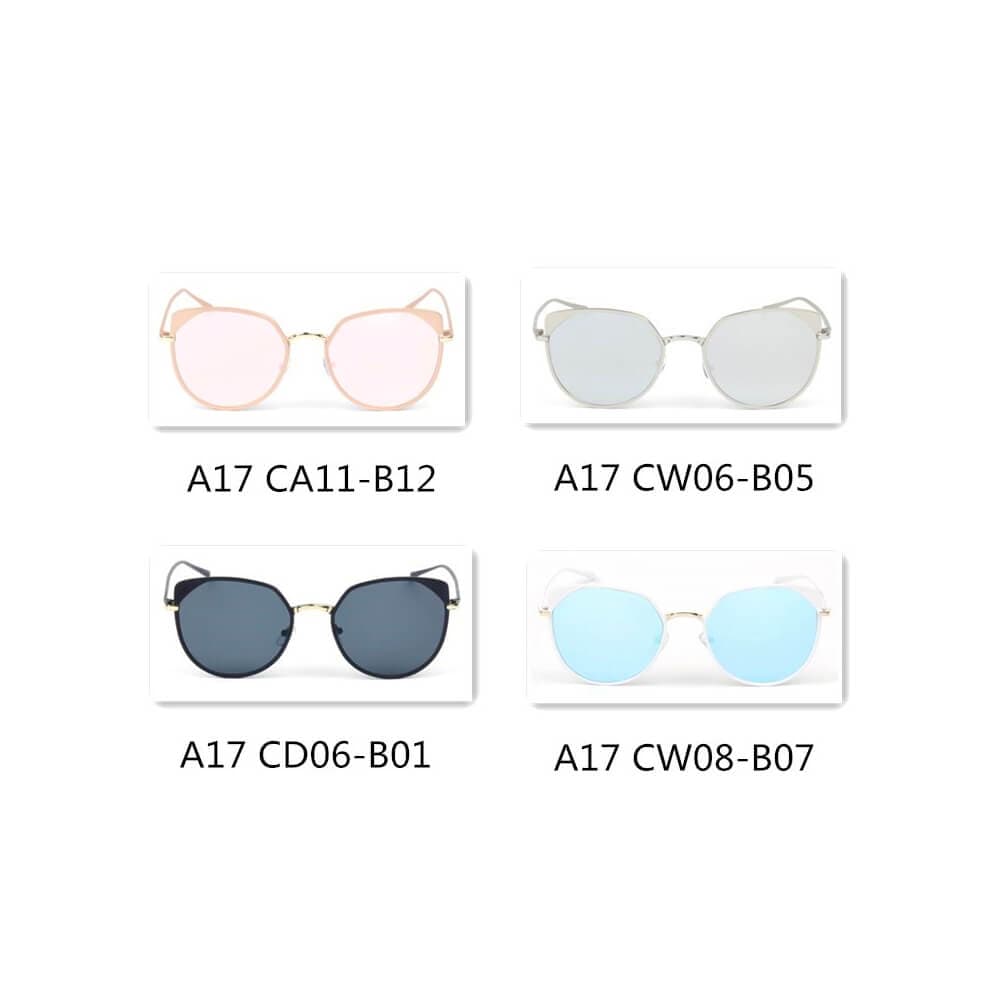 Cramilo Eyewear Sunglasses HERSHEY | Women's Flat Lens Metal Frame Cat Eye Sunglasses