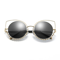 Cramilo Eyewear Sunglasses Holland - Pearl-Studded Cut-Out Cat Eye Princess Sunglasses