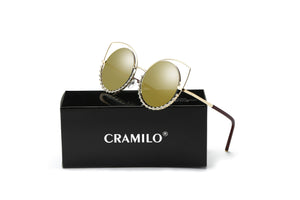 Cramilo Eyewear Sunglasses Holland - Pearl-Studded Cut-Out Cat Eye Princess Sunglasses