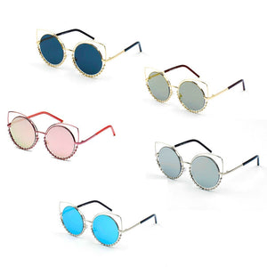 Cramilo Eyewear Sunglasses Holland - Pearl-Studded Cut-Out Cat Eye Princess Sunglasses