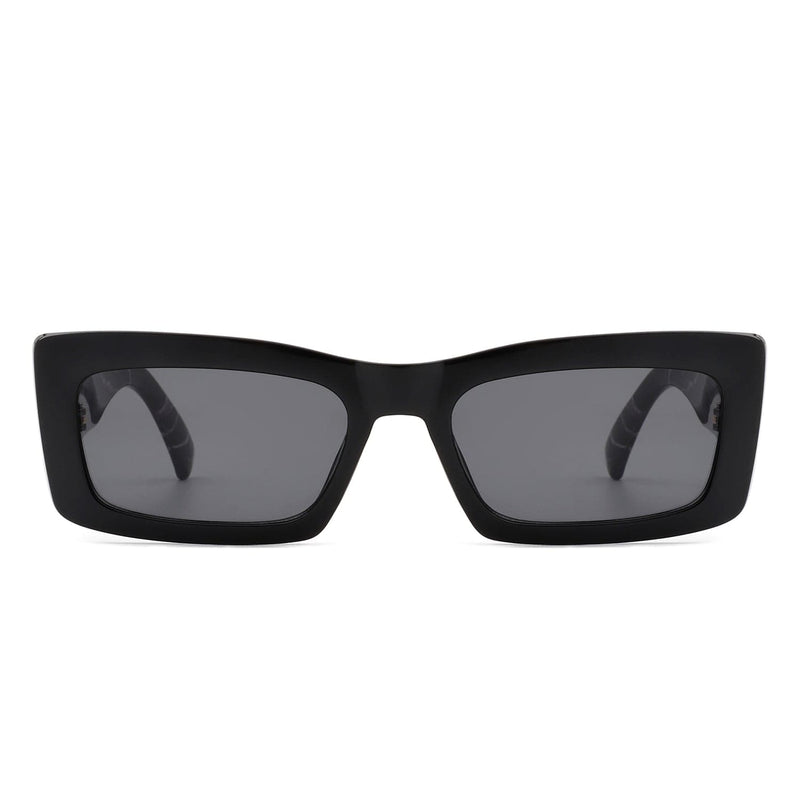 Cramilo Eyewear Sunglasses Illumyne - Retro Narrow Rectangle Flat Top Slim Fashion Sunglasses