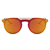 Cramilo Eyewear Sunglasses INDIO | Retro Mirrored Brow-Bar Design Circle Round Fashion Sunglasses