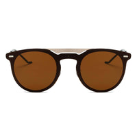 Cramilo Eyewear Sunglasses INDIO | Retro Mirrored Brow-Bar Design Circle Round Fashion Sunglasses