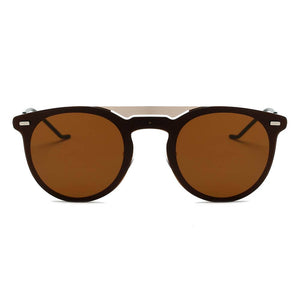 Cramilo Eyewear Sunglasses INDIO | Retro Mirrored Brow-Bar Design Circle Round Fashion Sunglasses