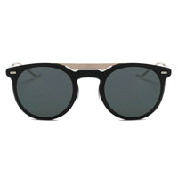 Cramilo Eyewear Sunglasses INDIO | Retro Mirrored Brow-Bar Design Circle Round Fashion Sunglasses