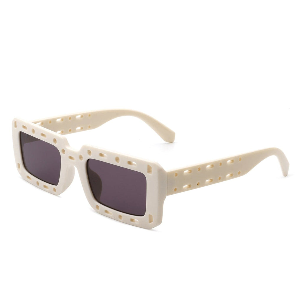 Cramilo Eyewear Sunglasses Ivory Undynite - Rectangle Irregular Frame Retro Fashion Square Sunglasses