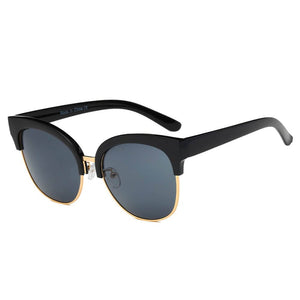 Cramilo Eyewear Sunglasses Jenison - Flat Mirrored Lens Clubmaster Horned Rim Sunglasses