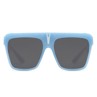 Cramilo Eyewear Sunglasses Kallias - Oversize Square Flat Top Large Fashion Women Sunglasses