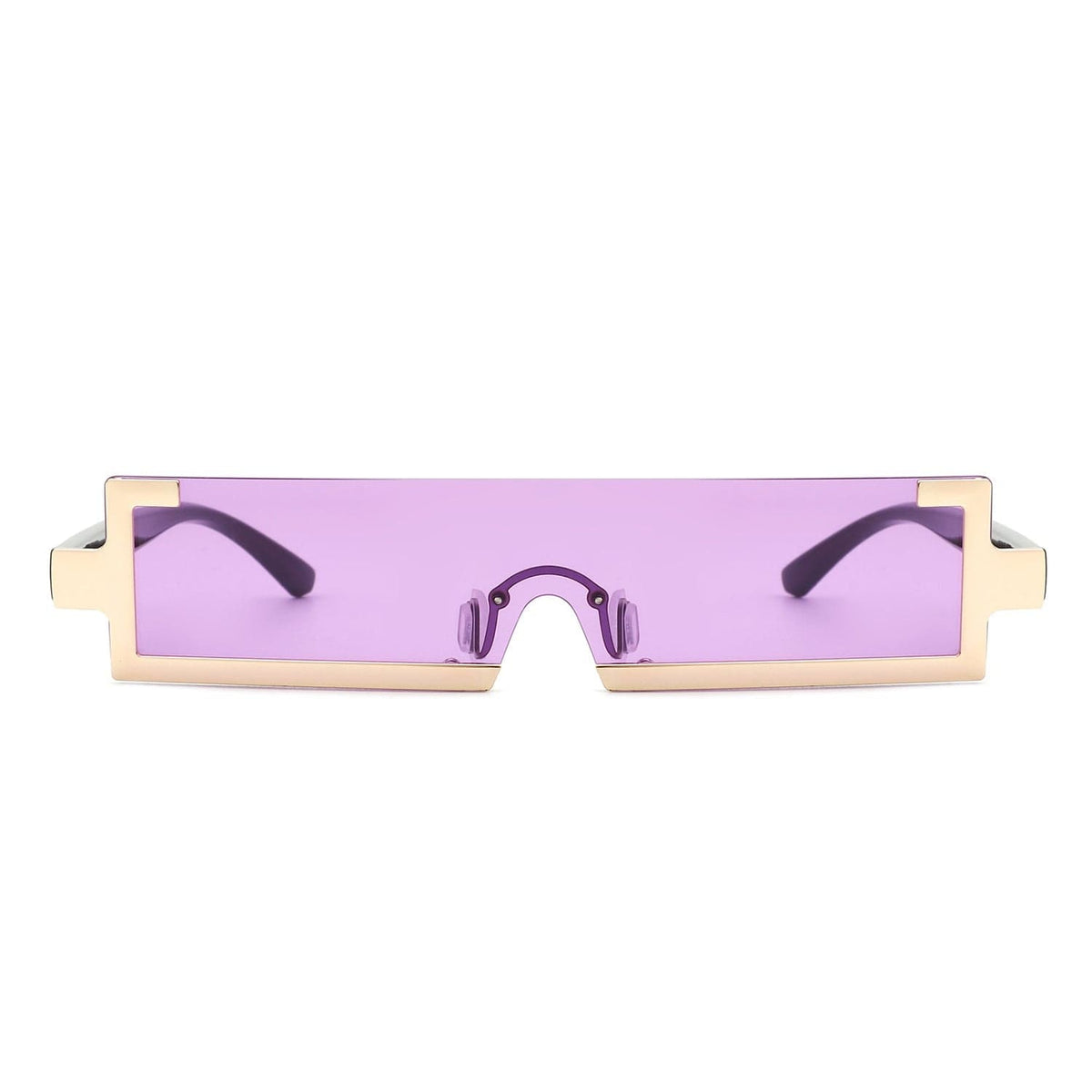 Cramilo Eyewear Sunglasses Kelestra - Retro Rectangular Narrow Semi Rimless Vintage Slim Fashion Sunglasses