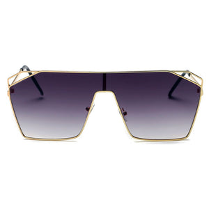 Cramilo Eyewear Sunglasses LAVAL | S2071 - Flat Top Metal Oversize Square Fashion Sunglasses