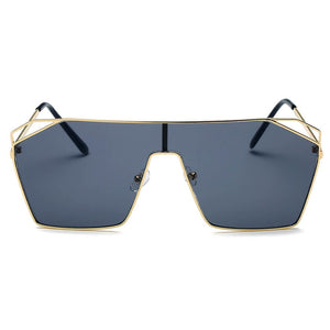 Cramilo Eyewear Sunglasses LAVAL | S2071 - Flat Top Metal Oversize Square Fashion Sunglasses