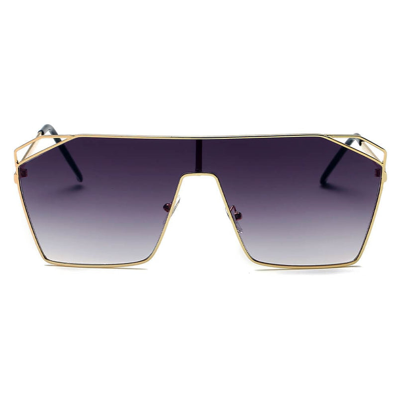 Cramilo Eyewear Sunglasses LAVAL | S2071 - Flat Top Metal Oversize Square Fashion Sunglasses