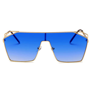 Cramilo Eyewear Sunglasses LAVAL | S2071 - Flat Top Metal Oversize Square Fashion Sunglasses