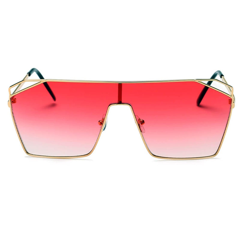 Cramilo Eyewear Sunglasses LAVAL | S2071 - Flat Top Metal Oversize Square Fashion Sunglasses