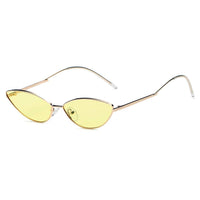 Cramilo Eyewear Sunglasses Light Yellow FLINT | Small True Retro Vintage Slim Metal Sunglasses