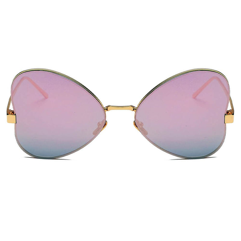 Cramilo Eyewear Sunglasses LINDSAY | Women Oversized Rounded Butterfly Fashion Sunglasses