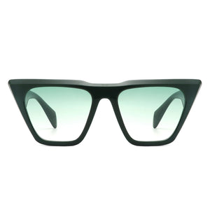 Cramilo Eyewear Sunglasses Lyra - Square Retro Oversize Flat Top Fashion Cat Eye Sunglasses