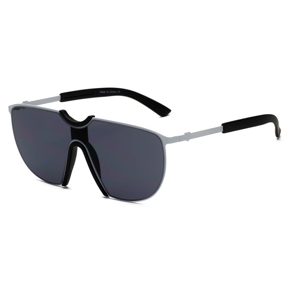 Cramilo Eyewear Sunglasses MACON | Large Oversized Unisex Single Lens Aviator Fashion Sunglasses