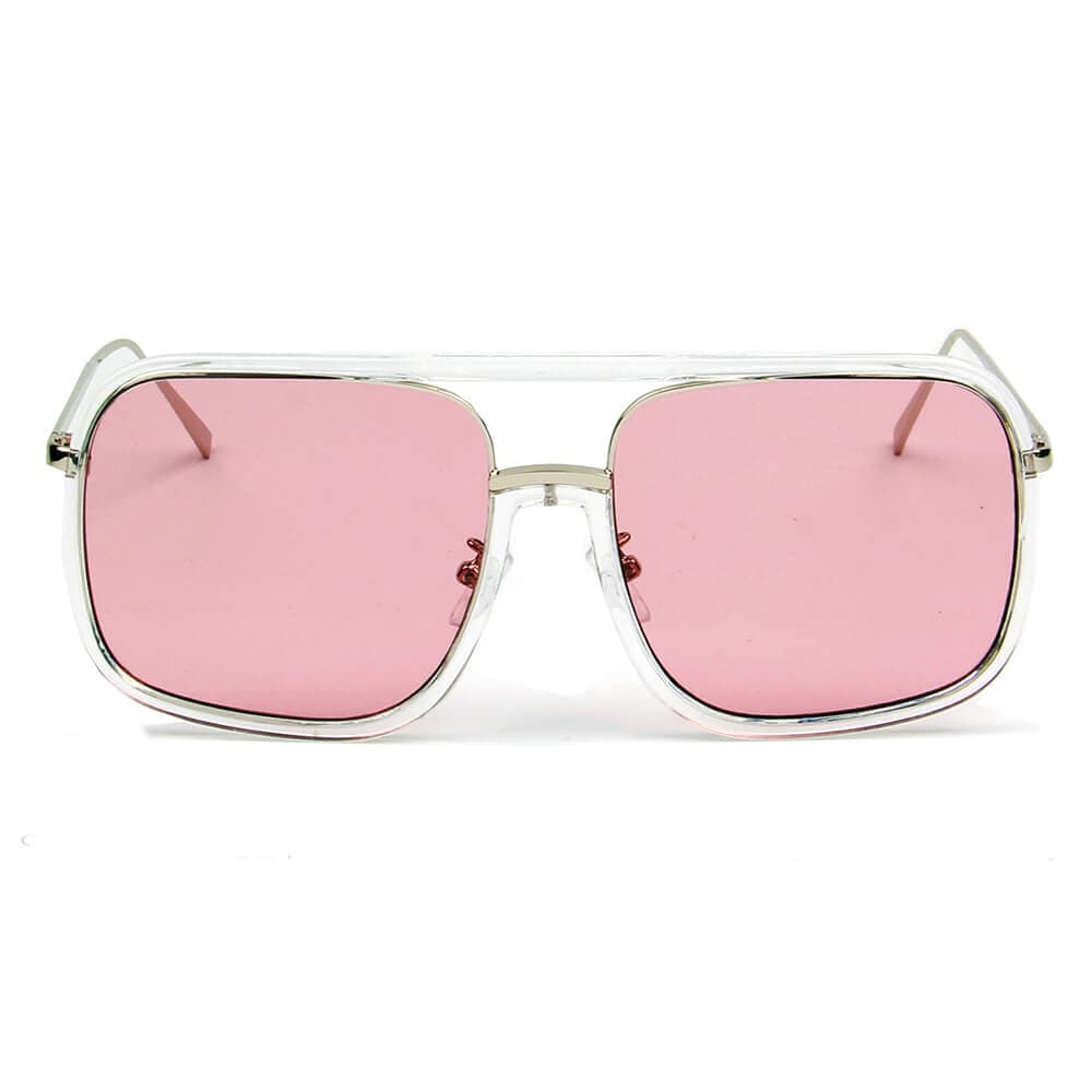 Cramilo Eyewear Sunglasses MAGNA | Oversized Pillowed Square Fashion Rim Aviator Design Sunglasses