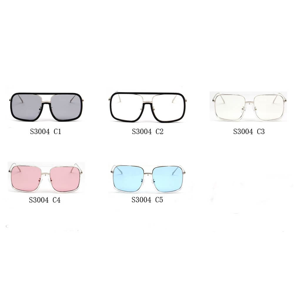 Cramilo Eyewear Sunglasses MAGNA | Oversized Pillowed Square Fashion Rim Aviator Design Sunglasses