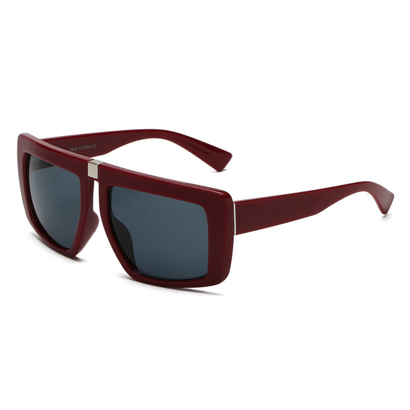 Cramilo Eyewear Sunglasses Maroon AVONDALE | Women Bold Retro Vintage Oversize Sunglasses