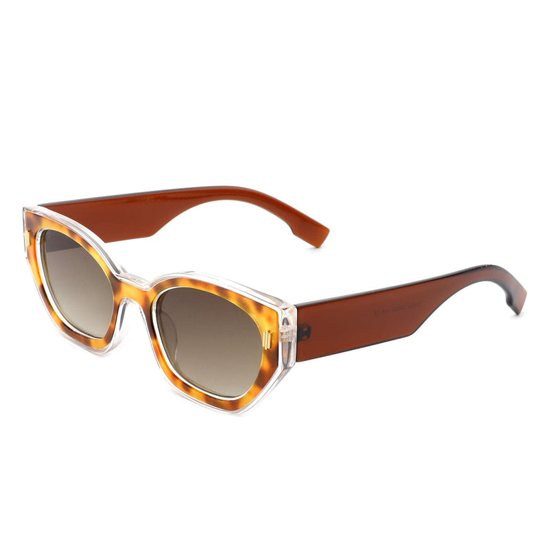 Cramilo Eyewear Sunglasses Maroon Dawnmist - Geometric Retro Round Irregular Narrow Cat Eye Sunglasses