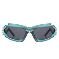 Cramilo Eyewear Sunglasses Moonhaze - Futuristic Rectangle Geometric Chunky Sport Wrap Around Sunglasses