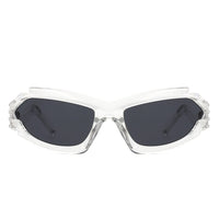 Cramilo Eyewear Sunglasses Moonhaze - Futuristic Rectangle Geometric Chunky Sport Wrap Around Sunglasses