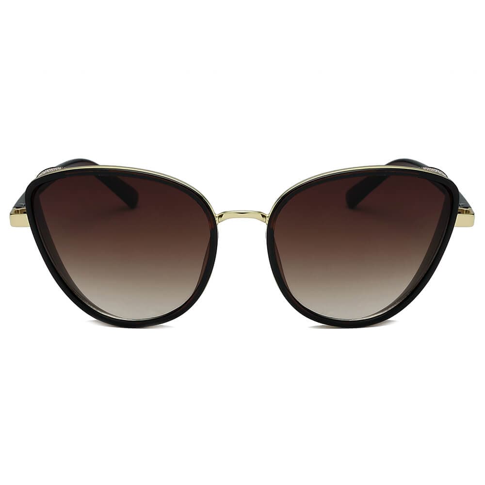 Cramilo Eyewear Sunglasses NARVA | Women Sleek Glitter Glamour Cat Eye Feline Fashion Sunglasses
