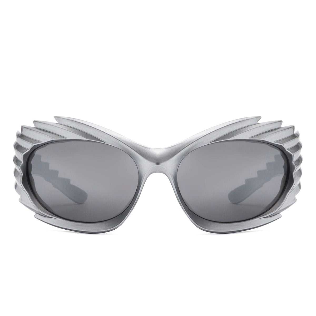 Cramilo Eyewear Sunglasses Nightgle - Rectangle Wrap Around Sport Oval Spike Fashion Sunglasses