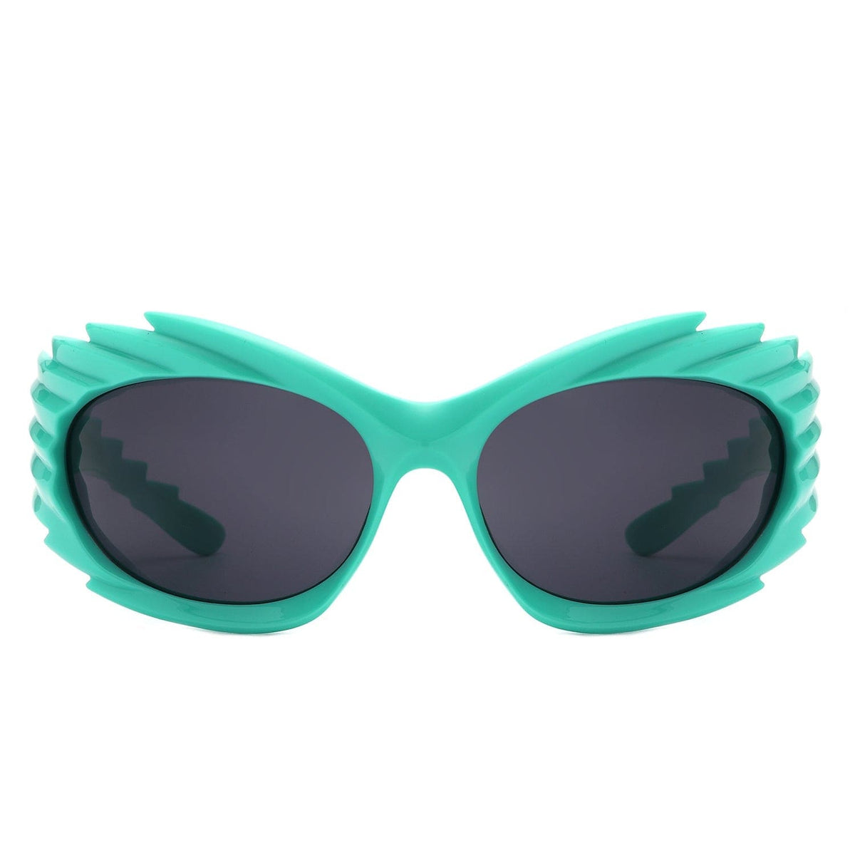Cramilo Eyewear Sunglasses Nightgle - Rectangle Wrap Around Sport Oval Spike Fashion Sunglasses