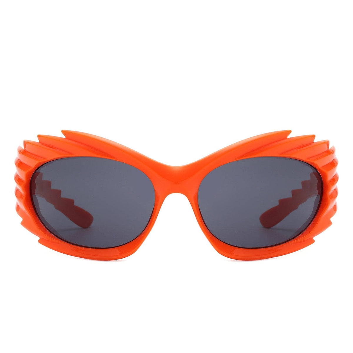 Cramilo Eyewear Sunglasses Nightgle - Rectangle Wrap Around Sport Oval Spike Fashion Sunglasses