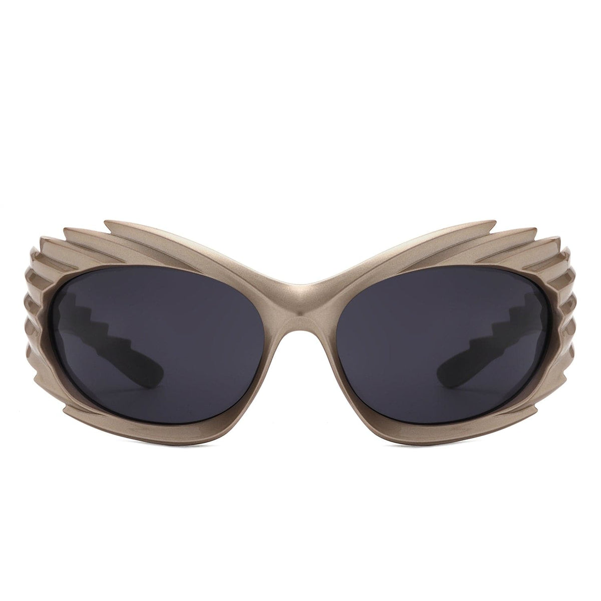 Cramilo Eyewear Sunglasses Nightgle - Rectangle Wrap Around Sport Oval Spike Fashion Sunglasses