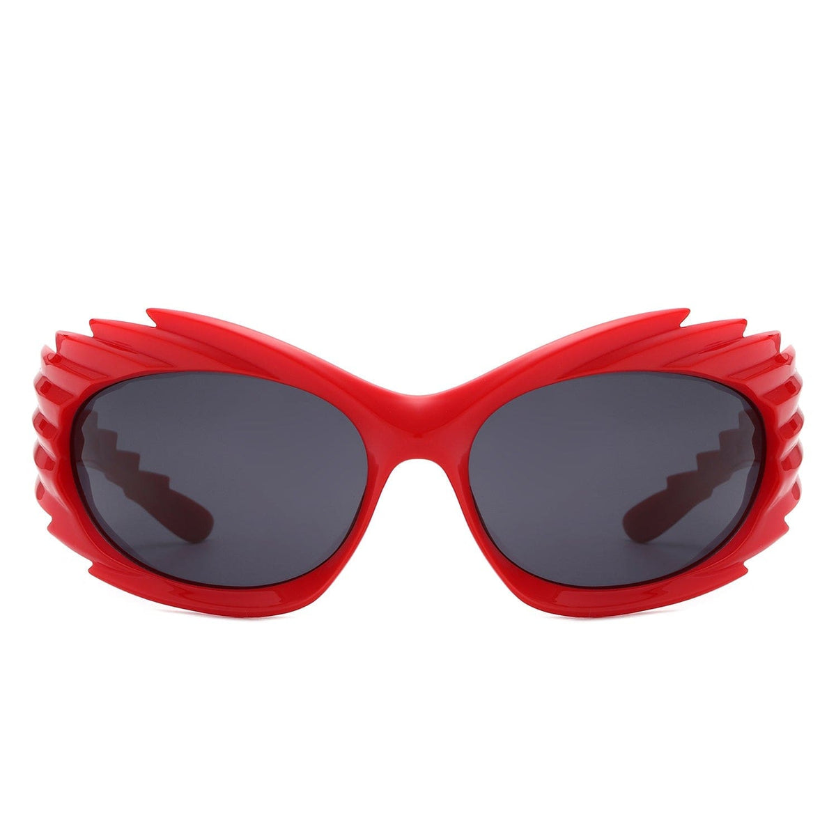 Cramilo Eyewear Sunglasses Nightgle - Rectangle Wrap Around Sport Oval Spike Fashion Sunglasses