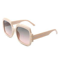 Cramilo Eyewear Sunglasses Nude Emblazon - Women Oversize Flat Top Fashion Square Sunglasses