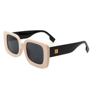 Cramilo Eyewear Sunglasses Nude Jadestone - Square Retro Flat Top Fashion Sunglasses