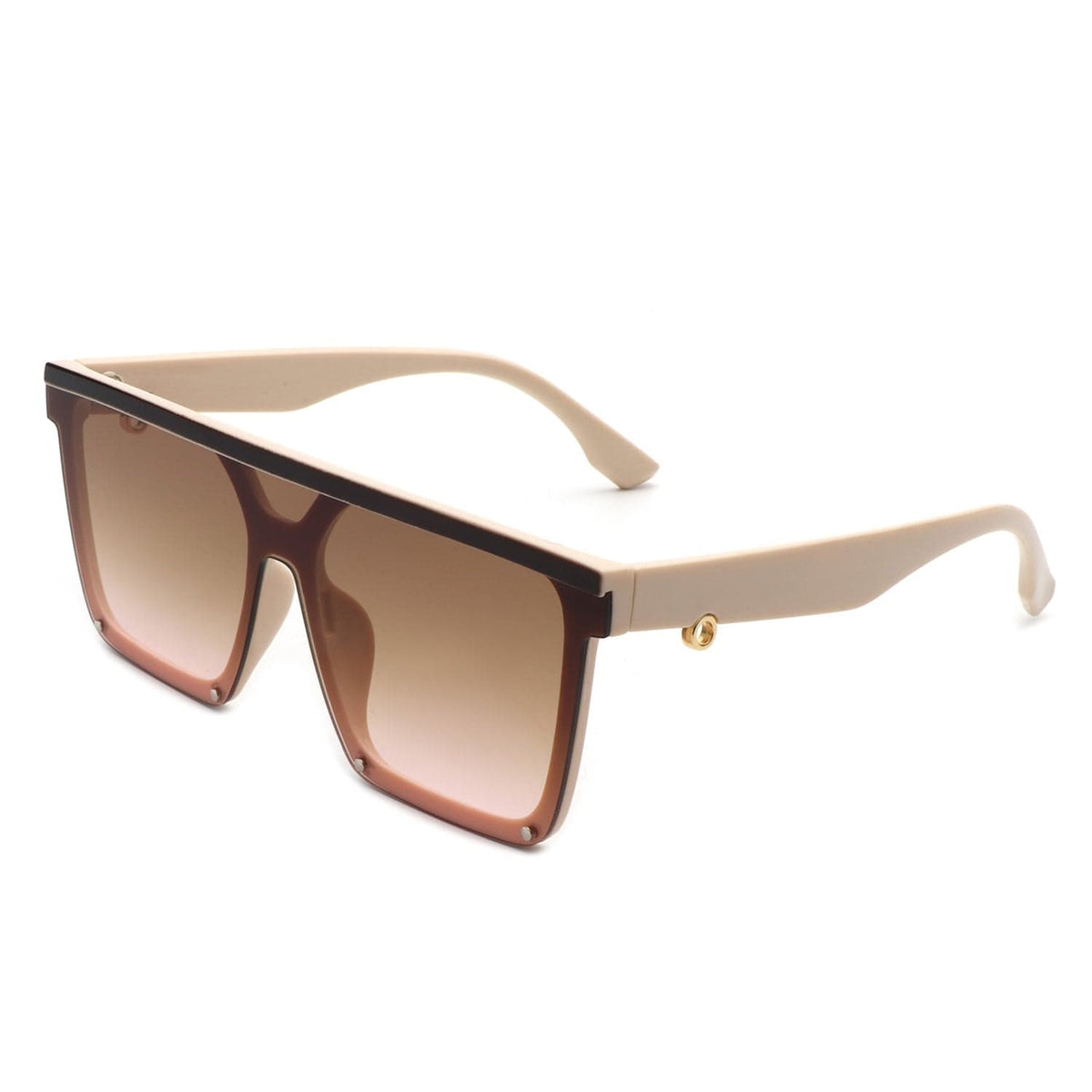 Cramilo Eyewear Sunglasses Nude Sunquest - Square Flat Top Women Fashion Oversize Sunglasses