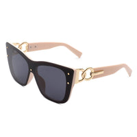 Cramilo Eyewear Sunglasses Nude Windborn - Women Retro Square Tinted Cat Eye Fashion Sunglasses