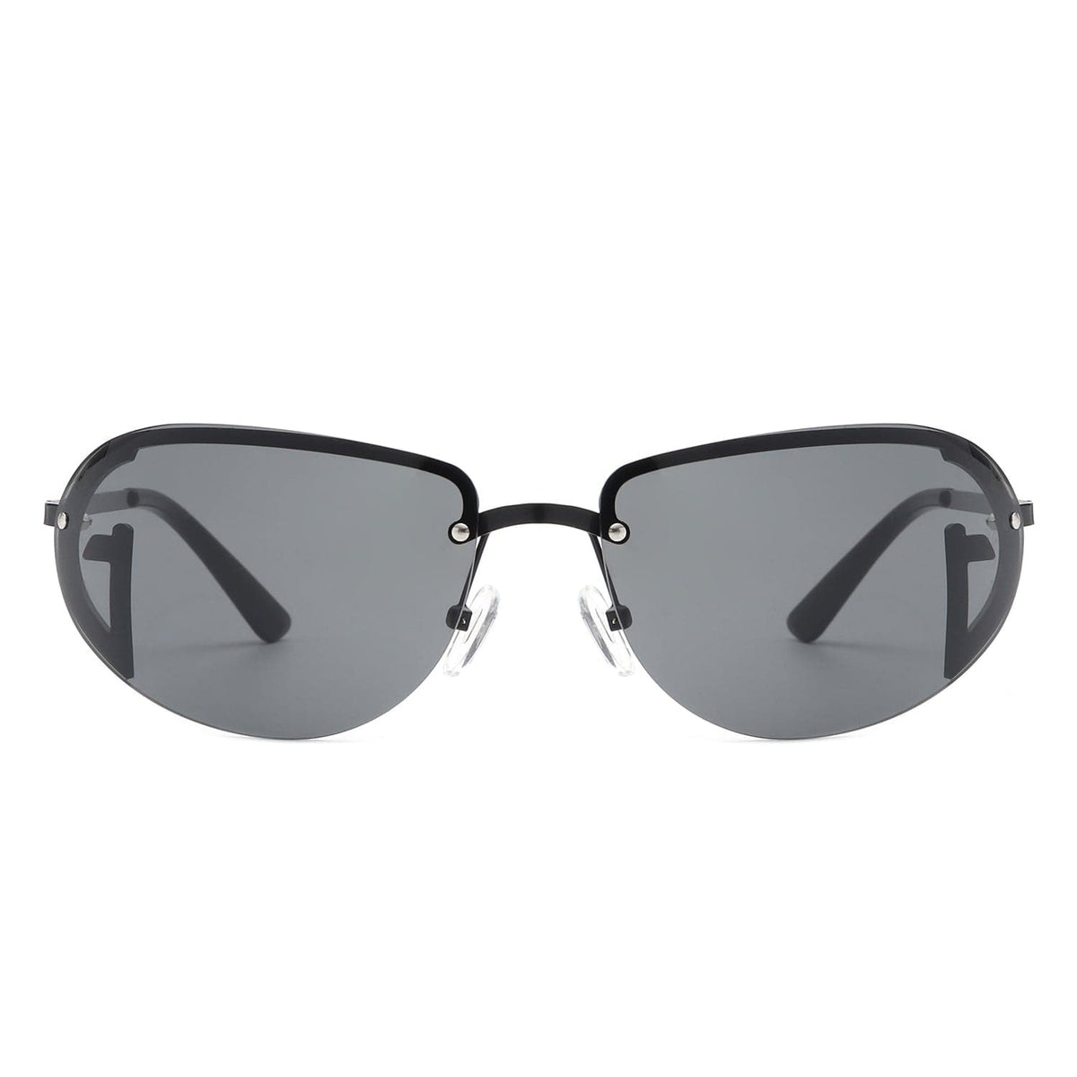 Cramilo Eyewear Sunglasses Oceandew - Retro Rimless Oval Tinted Fashion Round Sunglasses